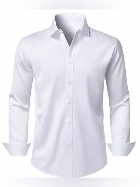 Men's Classic Long-Sleeve Dress Shirt - White